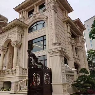 韶关 黄金麻花岗岩别墅外墙干挂效果展示