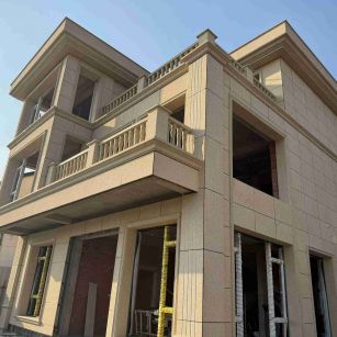 韶关 黄金麻花岗岩石材荔枝面外墙干挂效果展示