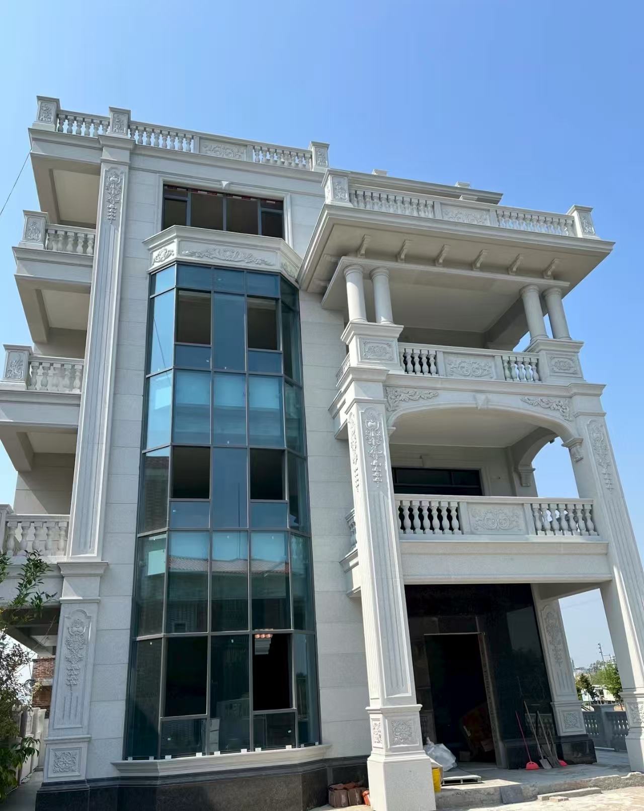 韶关 白麻花岗岩别墅外墙干挂效果展示