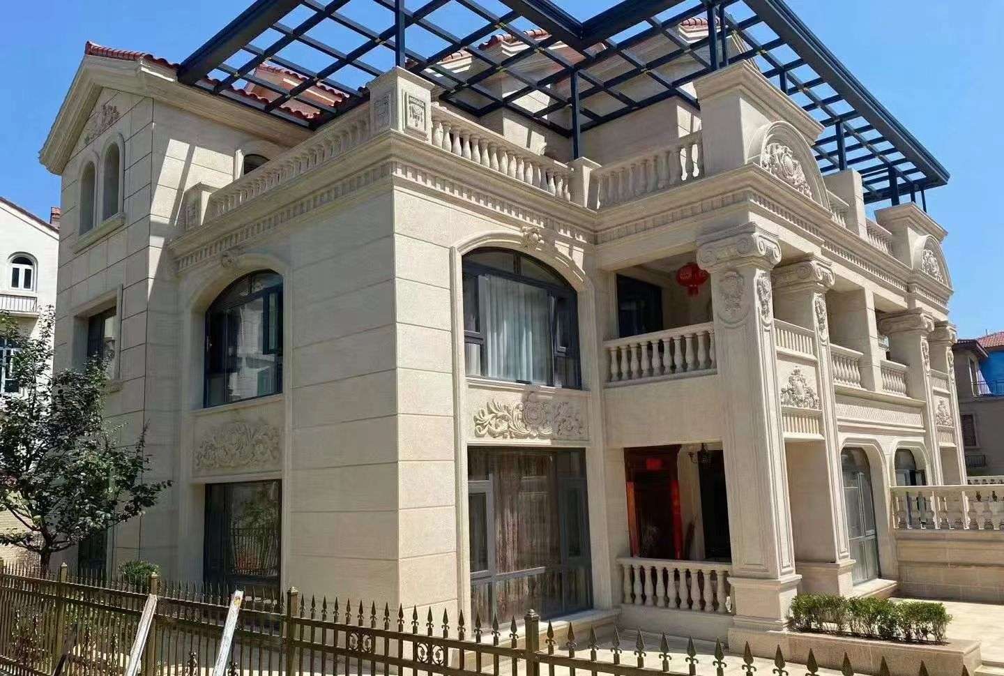 韶关 黄金麻花岗岩荔枝面别墅外墙干挂