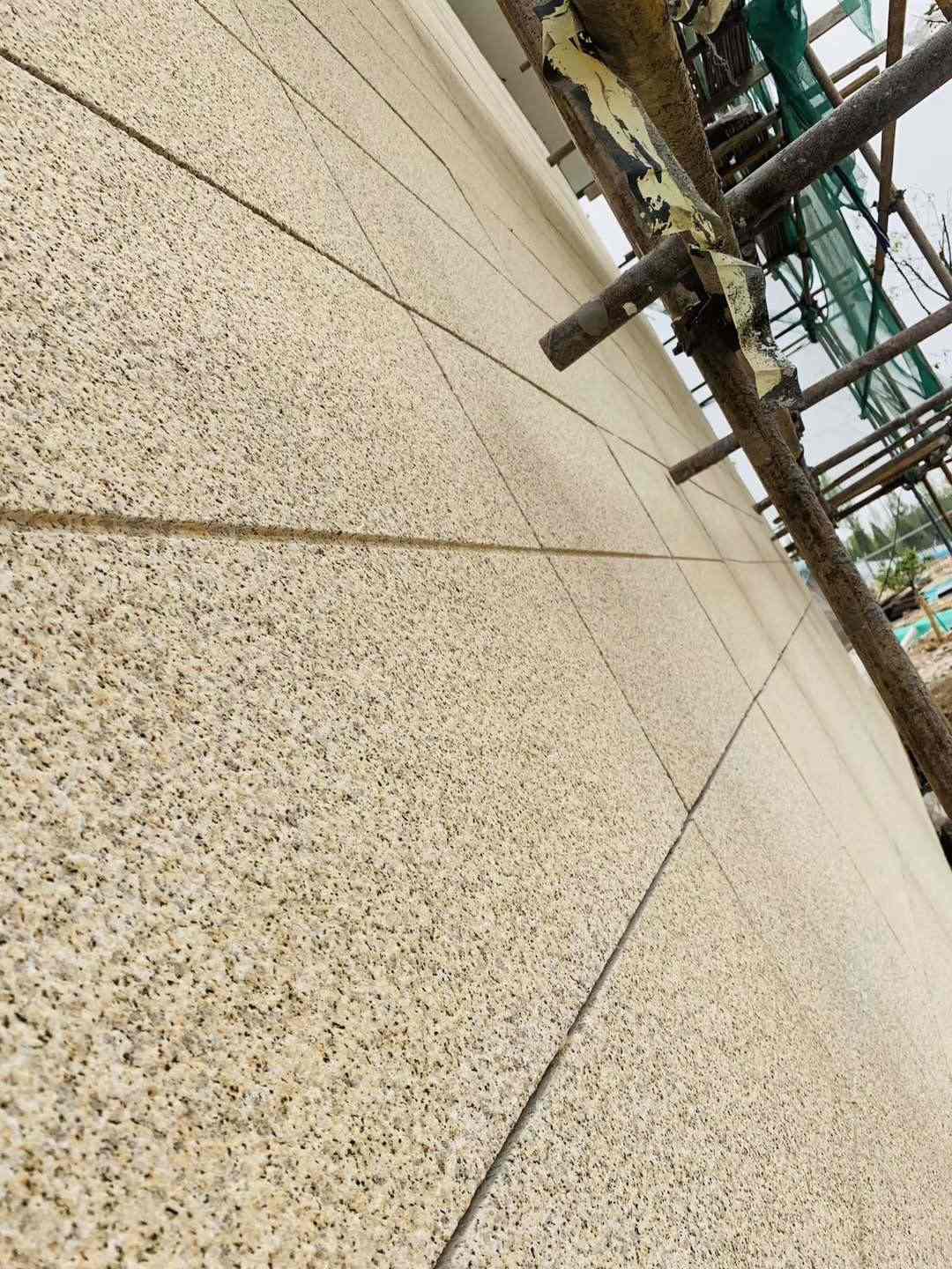 韶关 黄金麻花岗岩荔枝面外墙干挂石材效果示例